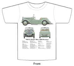 Singer Nine 4AB Roadster 1950-52 T-shirt Front